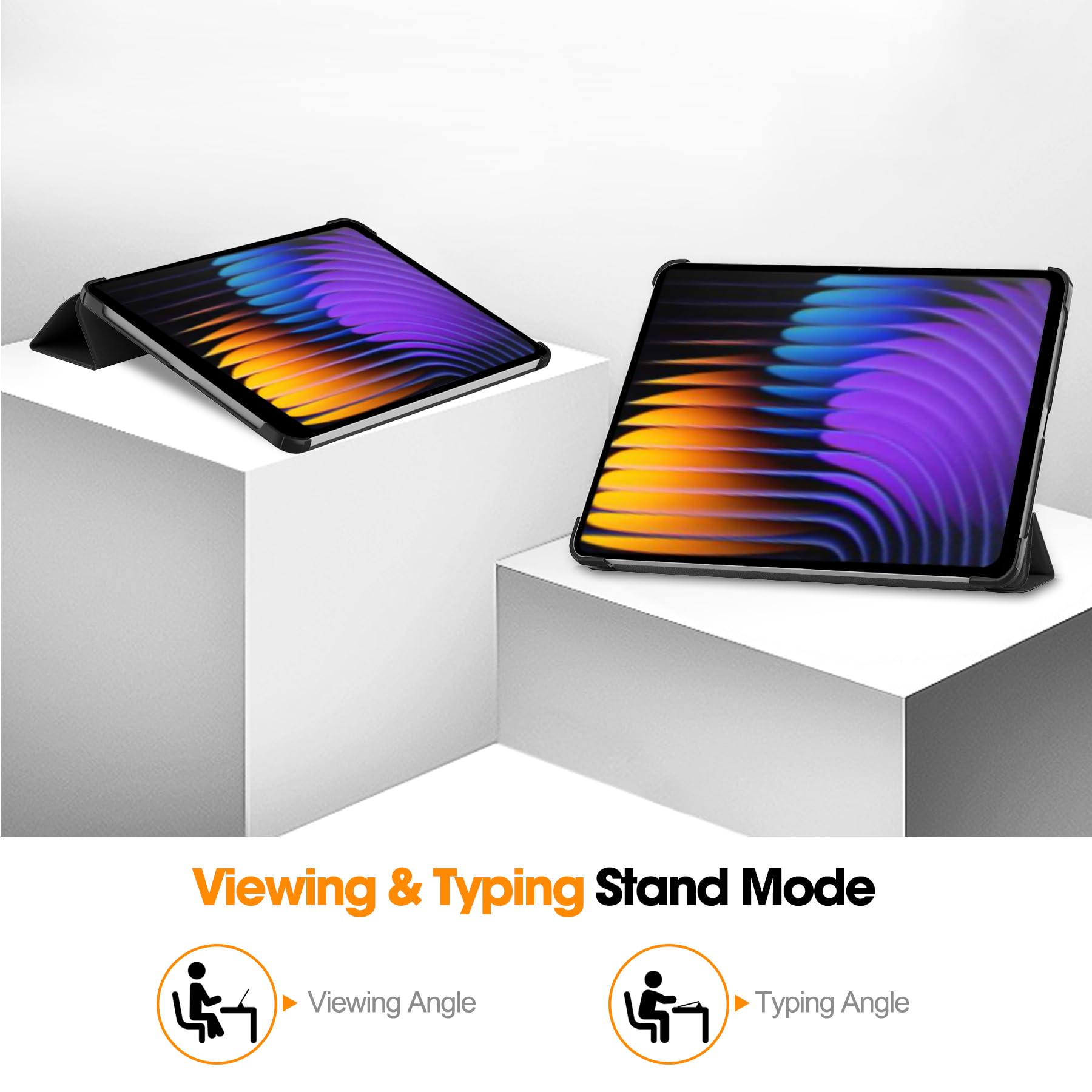 Coque Vakarey Pour Xiaomi Pad 7 / 7 Pro - Housse Antichoc Enfants Avec Support Et Porte-stylo, Noir
