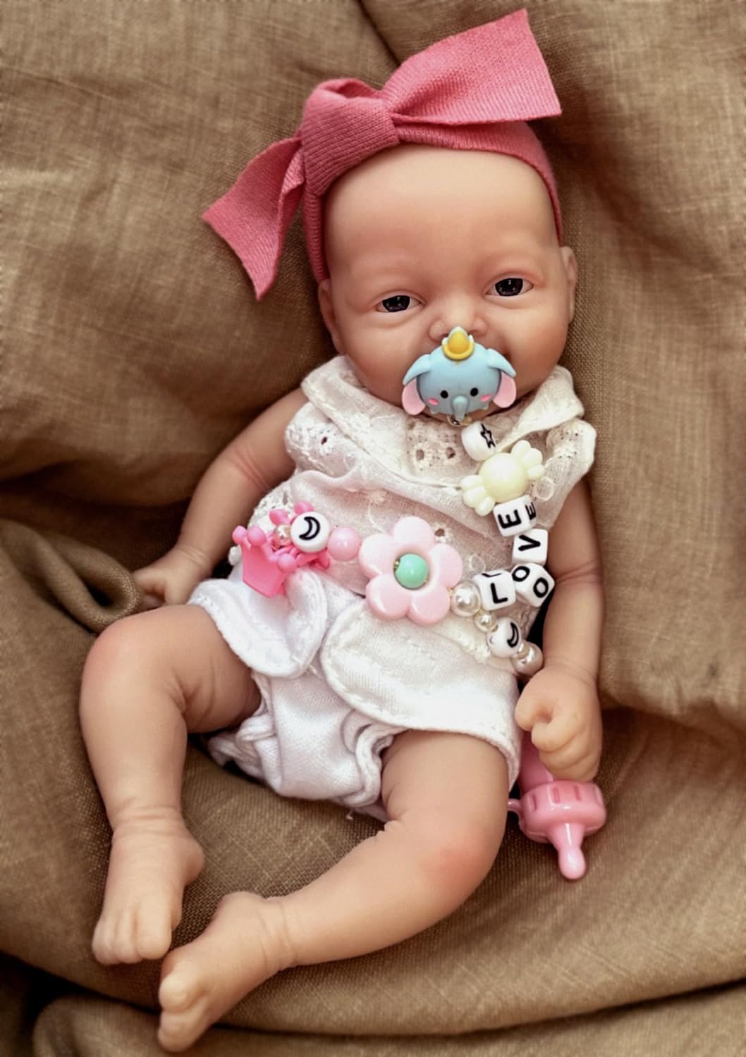 Reborn Baby Doll Girl Muñeca de Silicona de 7 Pulgadas Mini muñecas de bebé recién Nacido realistas Cuerpo Completo de Silicona (1 muñeca + 2 Juegos de Ropa)