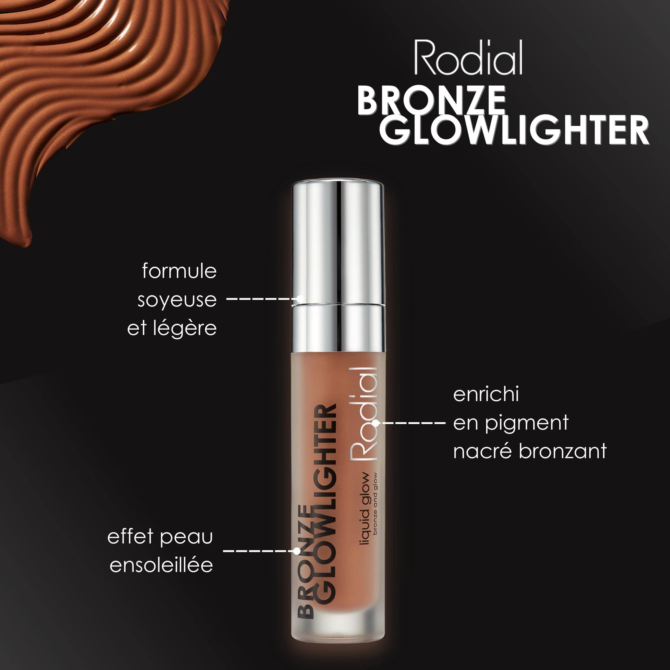 Rodial Bronze Glowlighter 6,1 ml - Crème Bronzante pour une Luminosité Instantanée, Pigment Bronzant Nacré, Formule Légère avec Vitamine E et Vitamine B pour Hydrater et Uniformiser le Teint