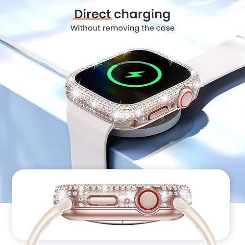 Miniatura 6 de LETOID Funda protectora de pantalla impermeable brillante de 1.575 pulgadas para Apple Watch Series SE 6, 5, 4, 2 en 1, cubierta frontal y trasera,