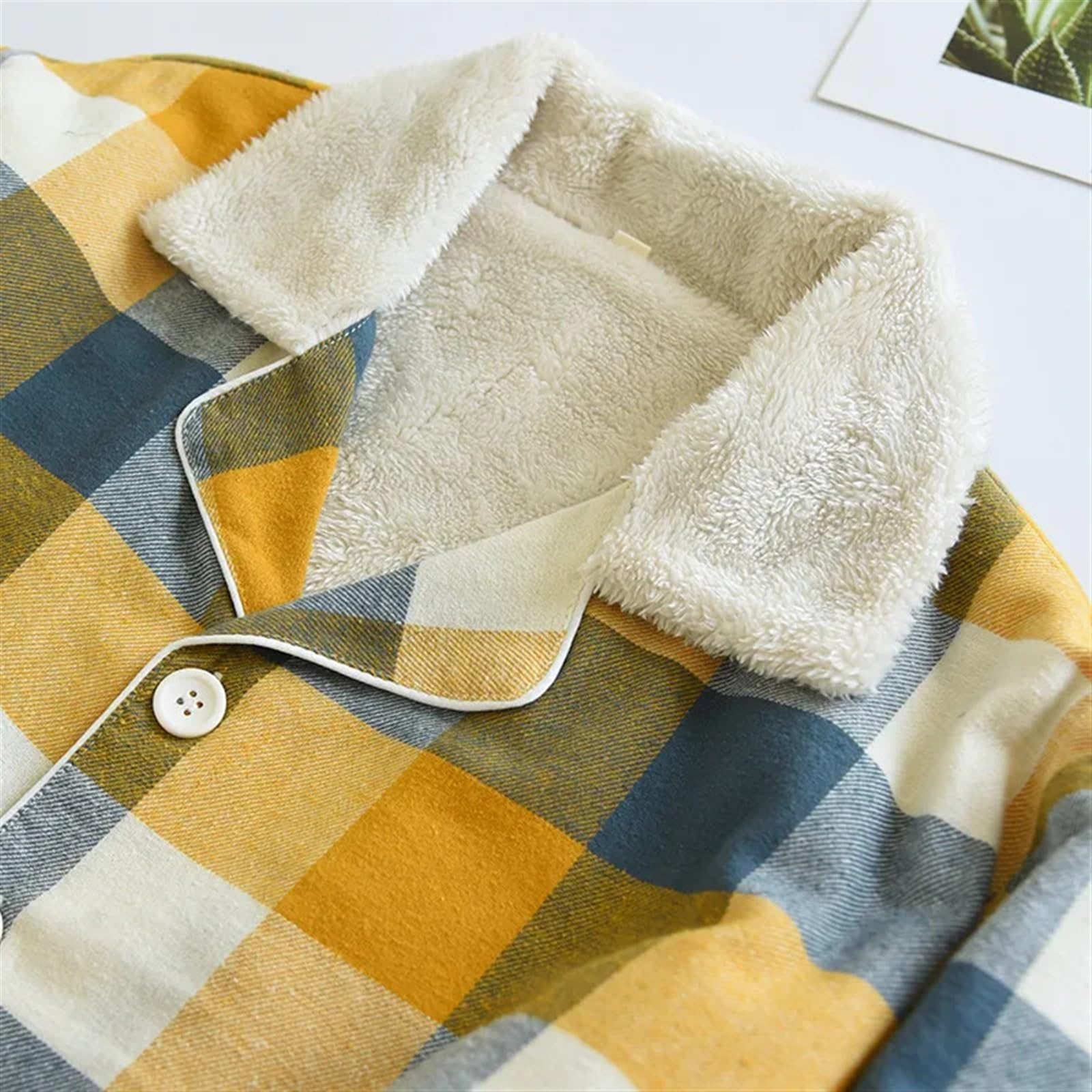 Zagęścić ciepłą parę bielizna nocna bielizna nocna nadruk w kratę zimowa nowa piżama damska piżama ubrania do spania koszula nocna odzież domowa (Color : 2, Size : XL)