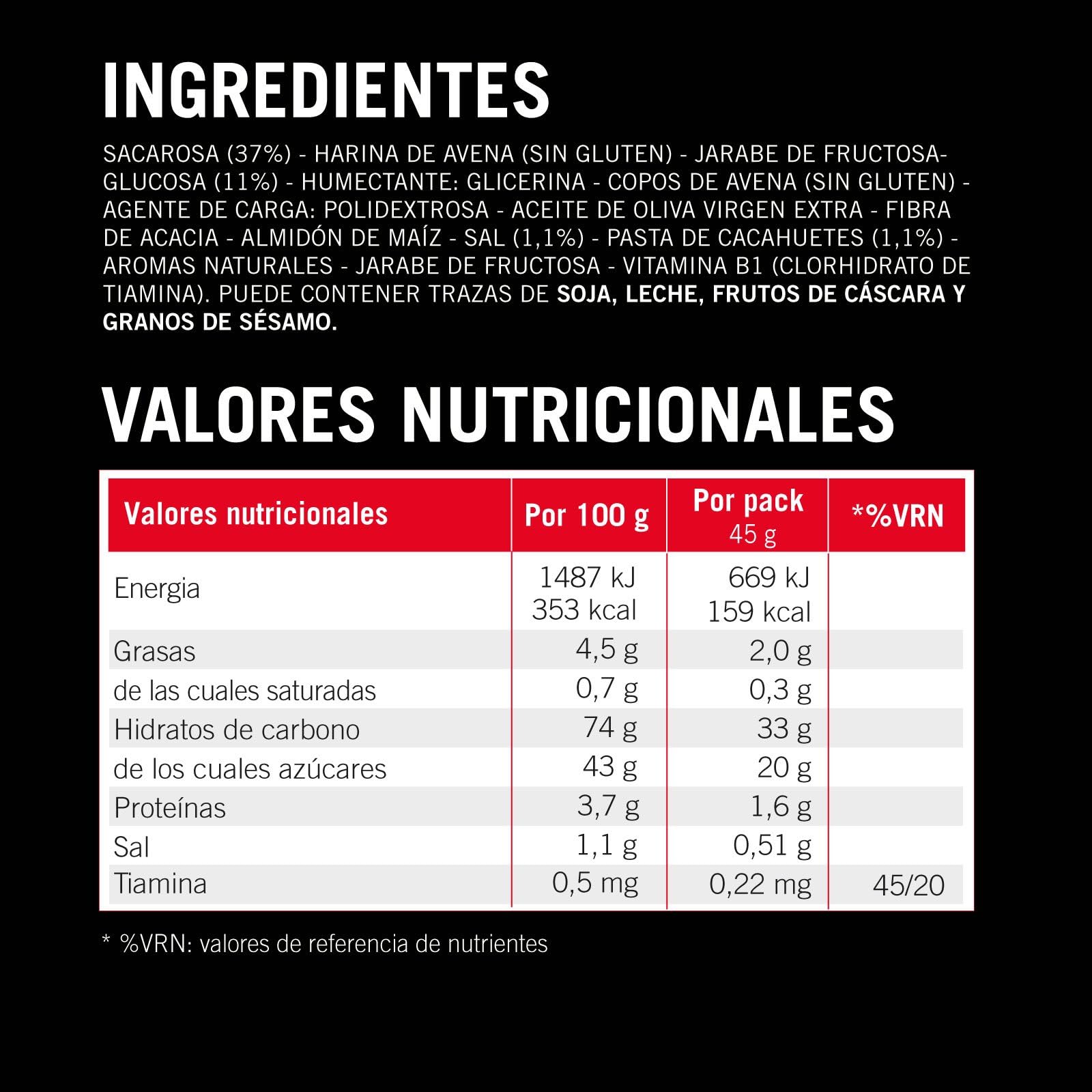 Enervit Carbo Bar C2:1PRO Salty Peanut Butter, Barrita Energética, 30g Carbohidratos, Manteca de Cacahuete, Deportes de Resistencia,+50% Carbohidratos Absorbidos, Sin Gluten, Vegan, 30 Barritas de 45g