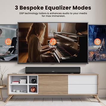 BESTISAN 100 Watt 40 Inch TV Sound Bar, Home Theater System Wired and Wireless Soundbar Speaker(Bluetooth 5.0, 105dB, Dsp Audio, Bass Adjustable, Wall Mountable)