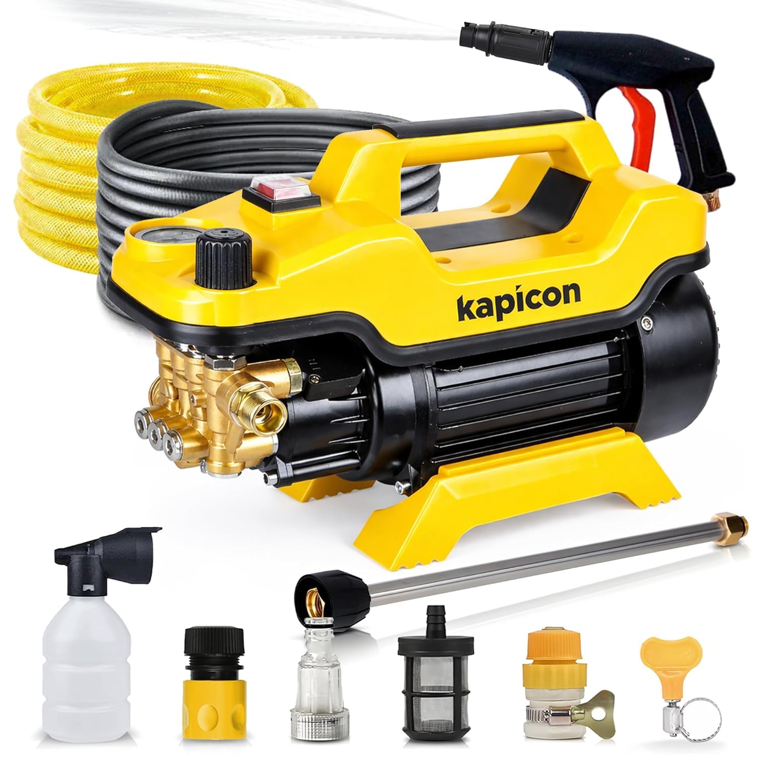 KP-15 2200W High Pressure Cleaner, 160 Bar, 9L/Min Flow Rate, 8m Hydraulic Hose, Updated Model for Car, Bike, Garden, Patio & Home Cleaning (Yellow)-image-27