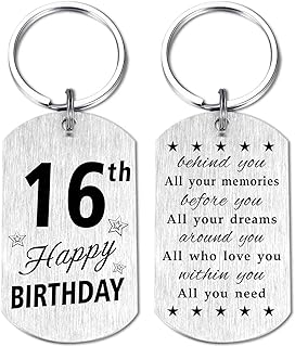 Happy 16th Birthday Gifts, 16 Year Old Girl Birthday Gifts Ideas, Sweet 16th Birthday Gifts for Boys Women Men Teen, 16th, 2 * 1.1inch