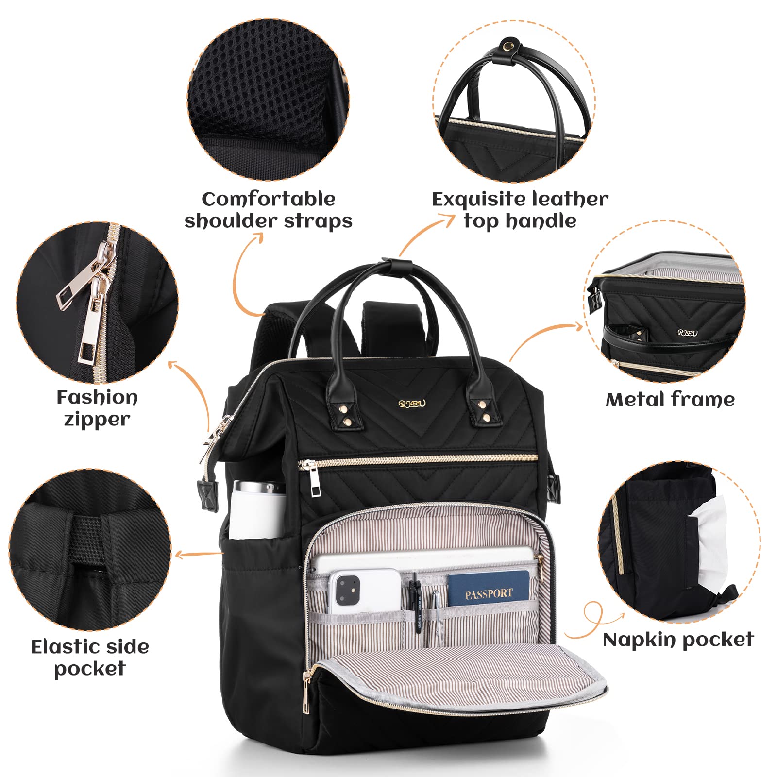 Zaino Donna,Zaino Porta PC per Viaggio Lavoro Insegnante Offerta,Zaino Scolastico Borsa Zaino Universita,Antifurto Impermeabile,Regalo