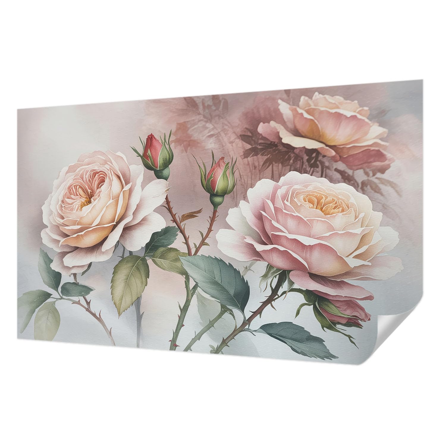 Papier peint autocollant de 416x254 cm panoramique et résistant Tulup roses