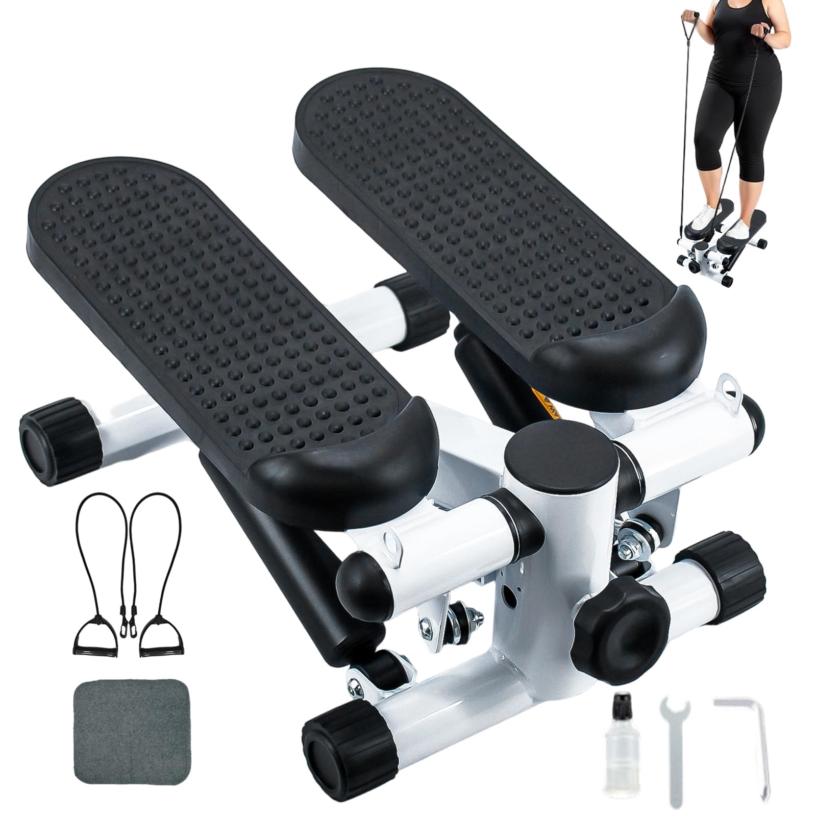 Stepper per Scale Stepper da Cammino con Bande Elastiche | Macchina per Allenamento Completo del Corpo Per Palestra Casa Ufficio Viaggio Fitness Indoor