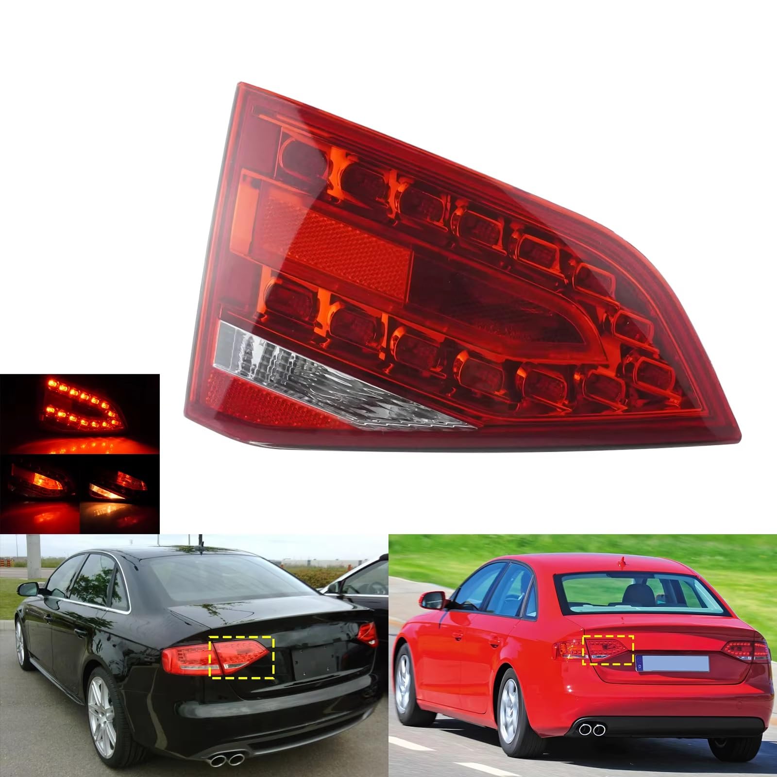 Feu Arriere Côté Pour A4 Pour B8 Pour Berline 2009 2010 2011 2012 Ensemble De Feu Arrière LED Gauche Intérieur Stop Lampe 8K5945093K Feu Arrière Complet Côté