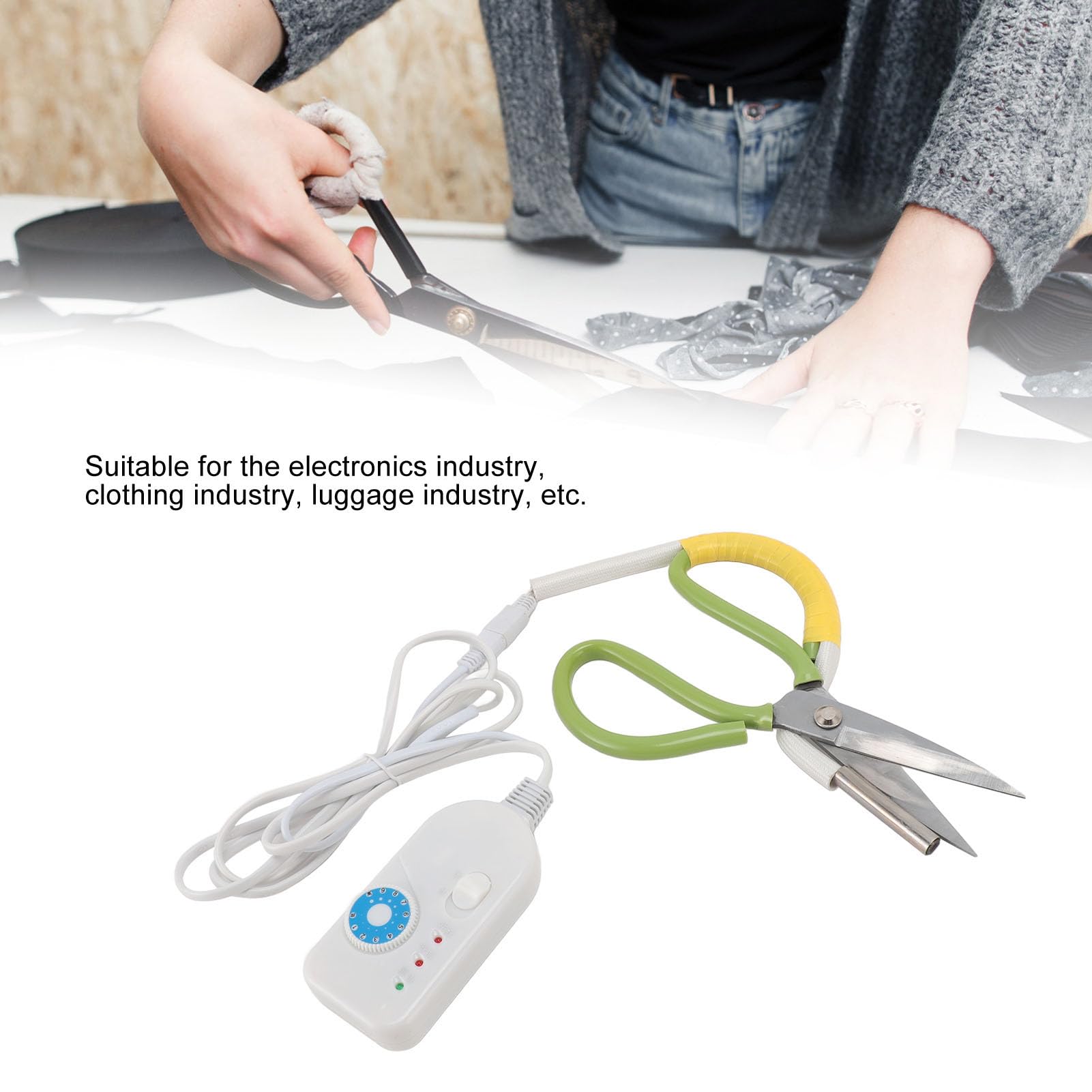 Ejoyous Ciseaux Chauffants électriques, Température Réglable avec éclairage, 220V pour Habillement