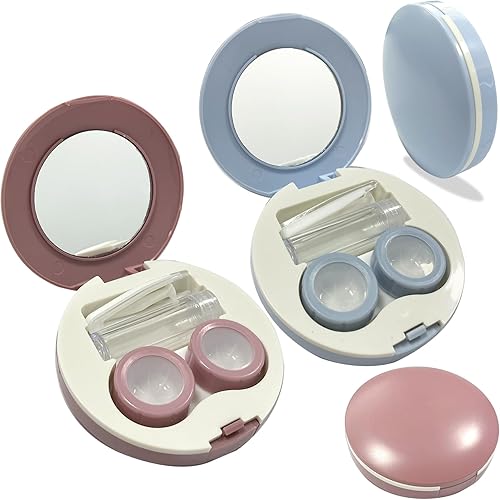 Miniatura 10 de Kit de viaje para lentes de contacto, a prueba de fugas, lindo color, aplicador de lentes de contacto con botella de solución de espejo para uso
