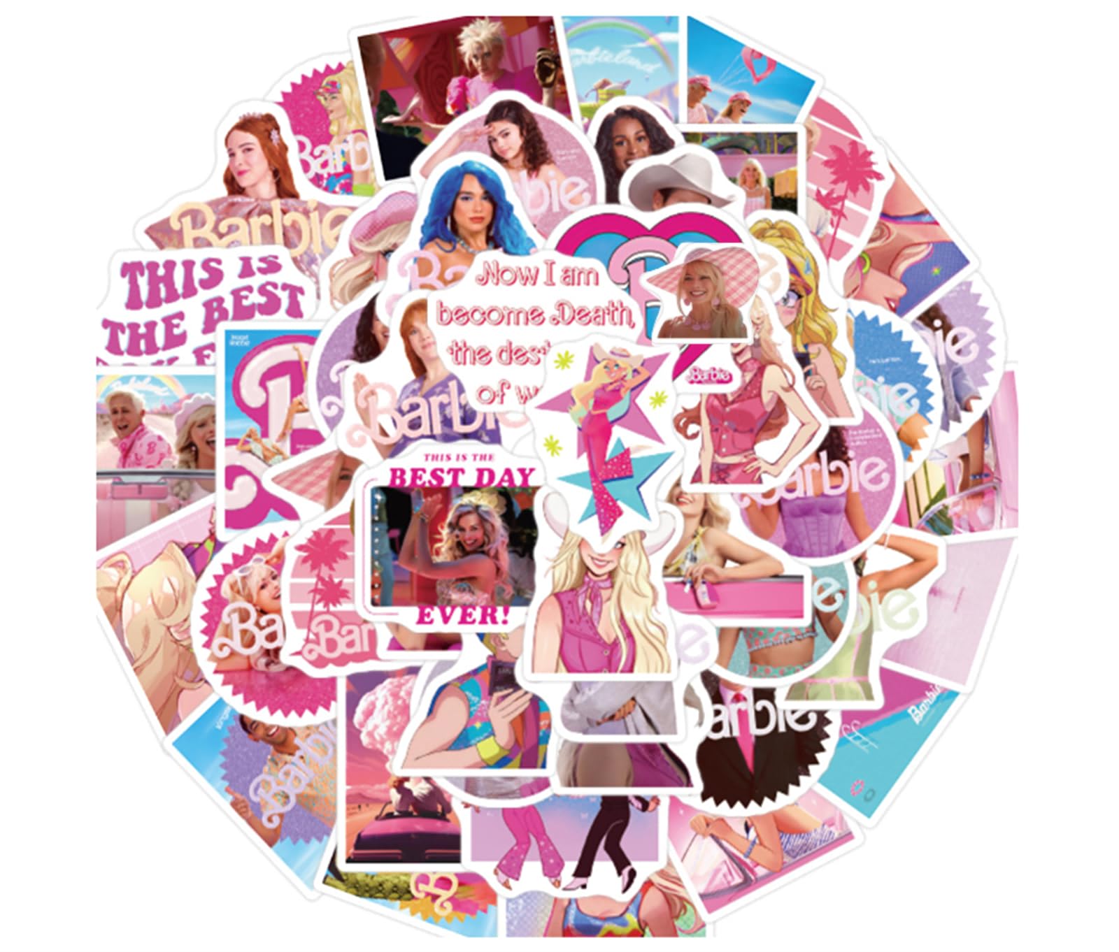 100 Pcs Margot Starring Doll Movie Cool Stickers, Vinyl Waterproof Stitch Stickers Children and Teenagers Water Bottle Stickers and Skateboard Stickers