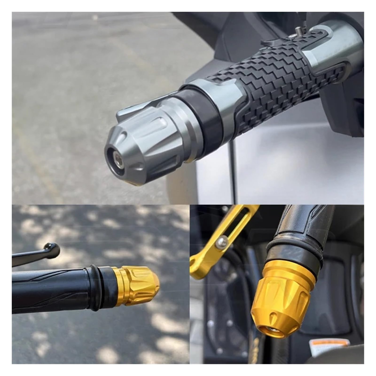 Moto Topes Manillar Tapas De Los Extremos Puños del Manillar, Tapa Protectora Extremo La Motocicleta, Agarre Contrapeso(1PC Yellow 5L-8L.)