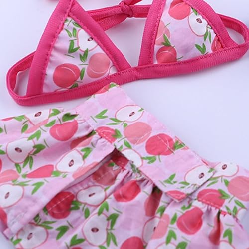 Miniatura 6 de leasote Conjunto de bikini de verano para perro, lindo bikini para mascotas, vestido de cachorro, traje de baño hawaiano para perros pequeños, niña,