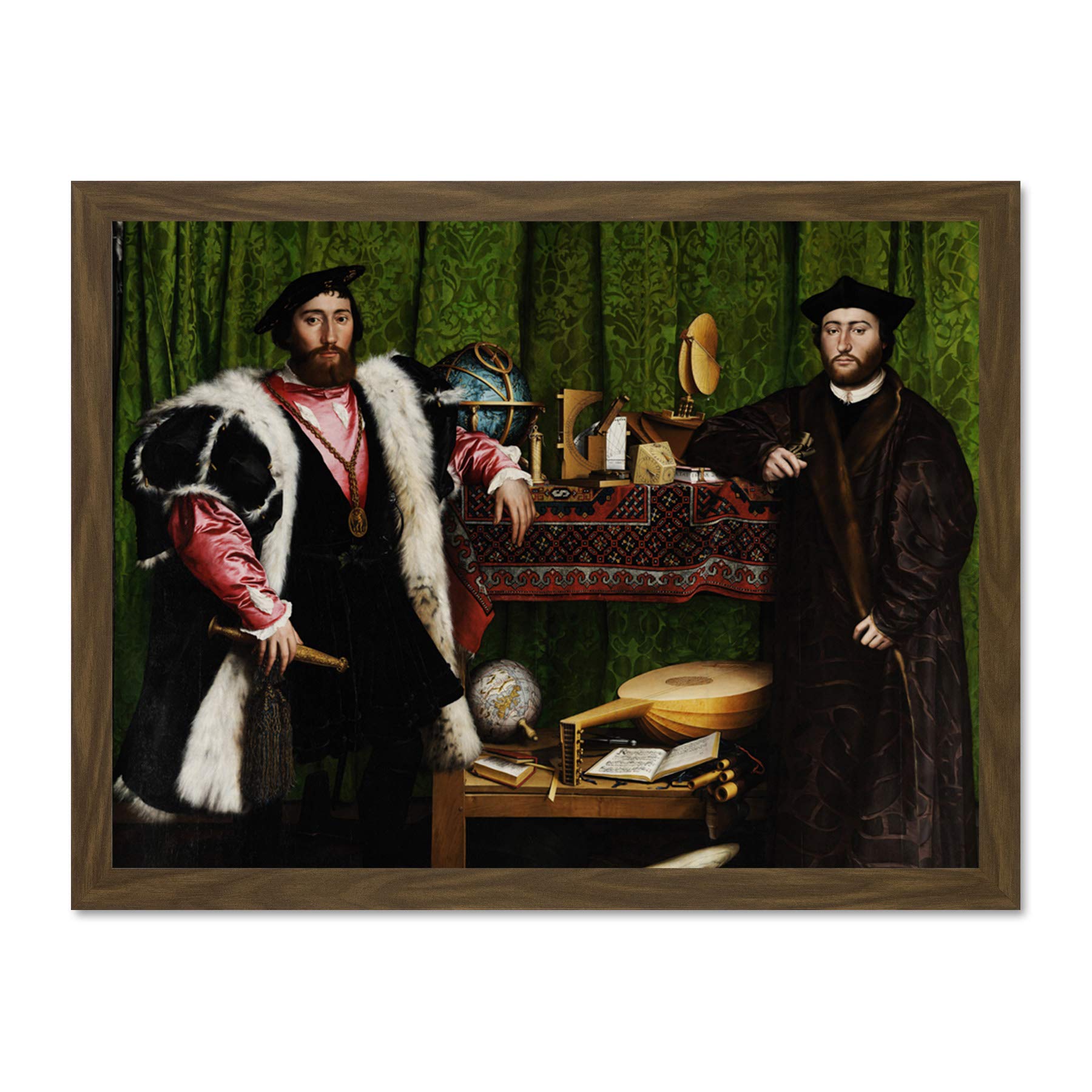 Wee Blue Coo Painting Portrait Study Holbein Ambassadors Large Framed Art Print Poster Wall Decor 18x24 inch