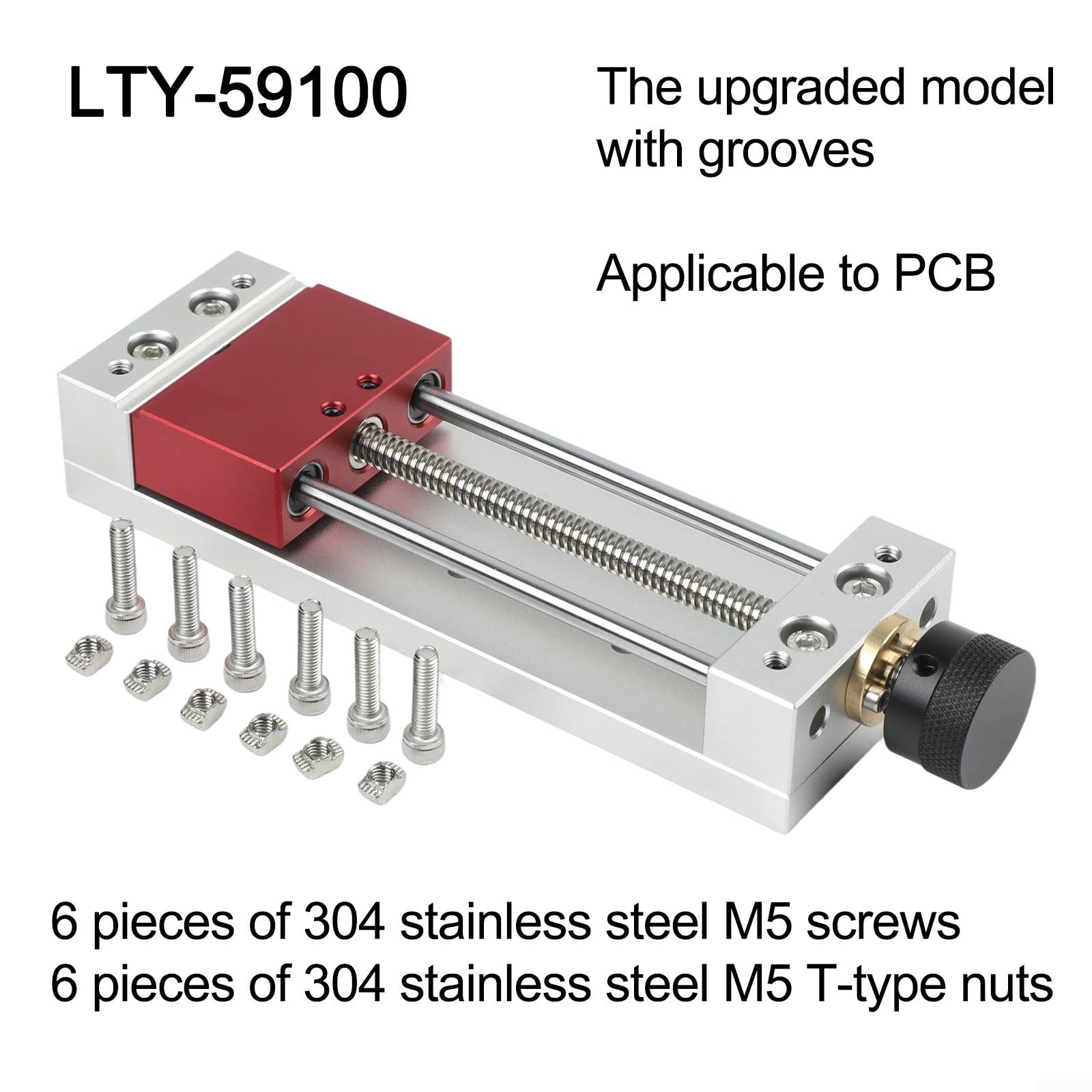 Tornillo de banco LTY-59100 para máquina de grabado de perforación CNC, mesa de soldadura pequeña de aleación de aluminio con ranura para fijación de PCB y trabajo hecho a mano