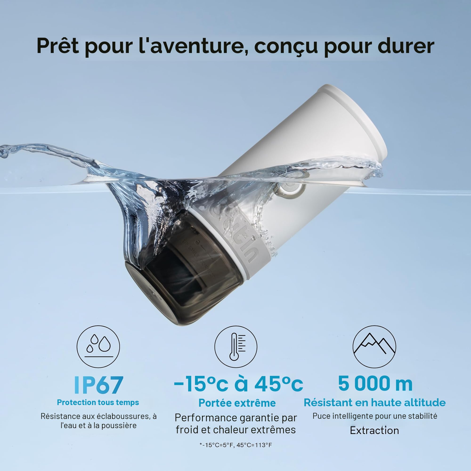 OutIn Mino Machine à Expresso Électrique Portable, Mini Cafetière de Camping de Voyage, Machine à Café Format Poche Auto-Chauffante, Compatible Café Moulu & Adaptateur Capsule NS pour Aventure