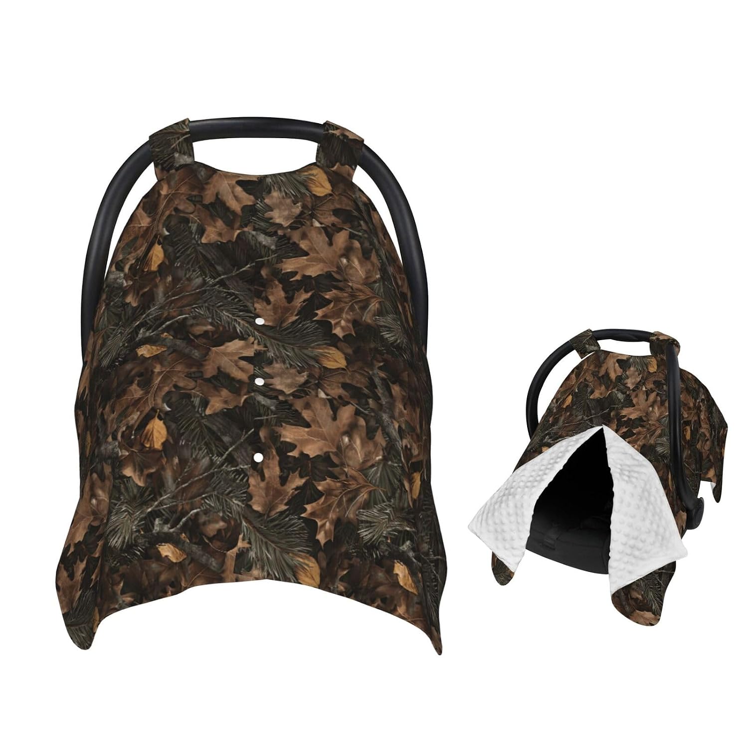 Brown Green Leaf Camouflage Baby Car Seat Canopy Cover Multi Use Nursing Cover for Mom Breastfeeding Covers Infant Car Seat Covers Newborn Shower Gift