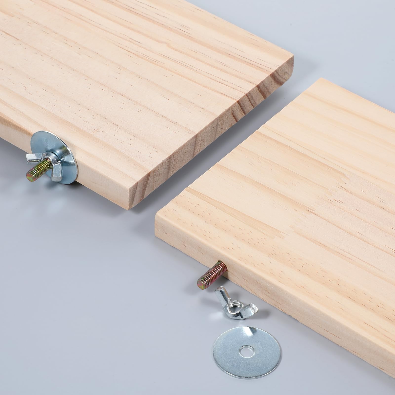 Lot de 6 supports rectangulaires en bois pour perchoir pour perroquet, perruche, calopsitte, hamster, chinchilla, gerbille