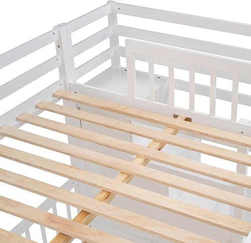 Miniatura 312 de Versatility - Litera individual sobre individual con escritorio y armario integrados, cama alta de madera maciza y plataforma independiente con