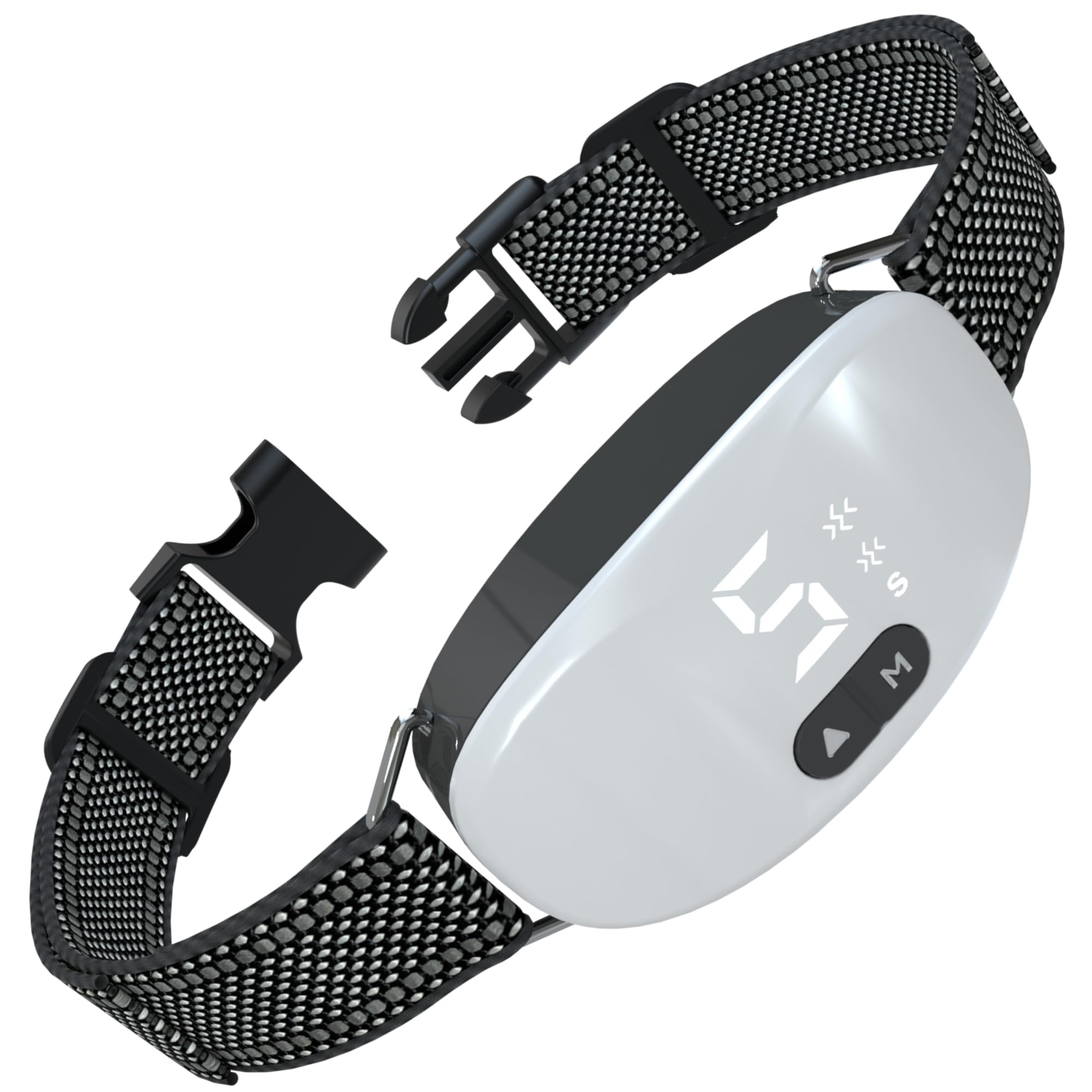 Collar Antiladridos para Perros, Automático con 8 Niveles de Sensibilidad Ajustables,8 Modos de Vibración,Fuerte Vibración y Sonido,Resistencia al Agua y Recargable-Blanco
