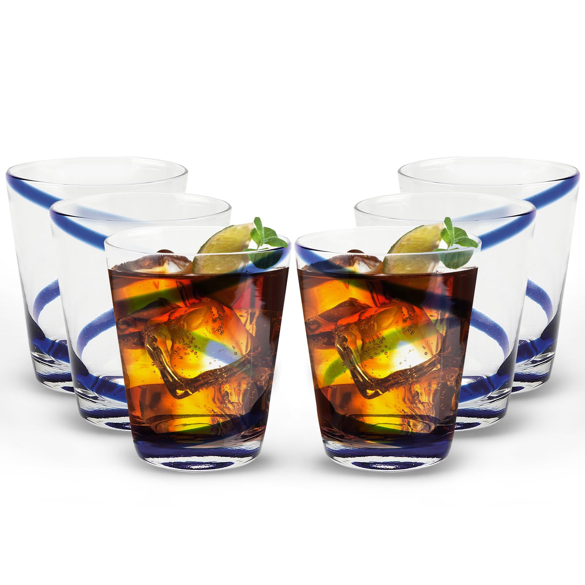 Amazon.com | IMPULSE! Crazy Colored Swirl Drinking Glass Cups, Set