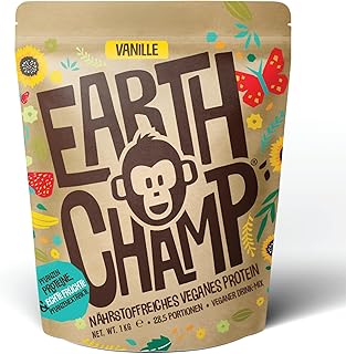 Vegan Protein Vanille | Keine Sucralose | Veganes Proteinpulver aus 4-Komponenten Pflanzliches Eiweißpulver - Laktosefrei, Glutenfrei - Ohne künstliche Aromen (Vanille, 1 Kg mit Dosierlöffel)