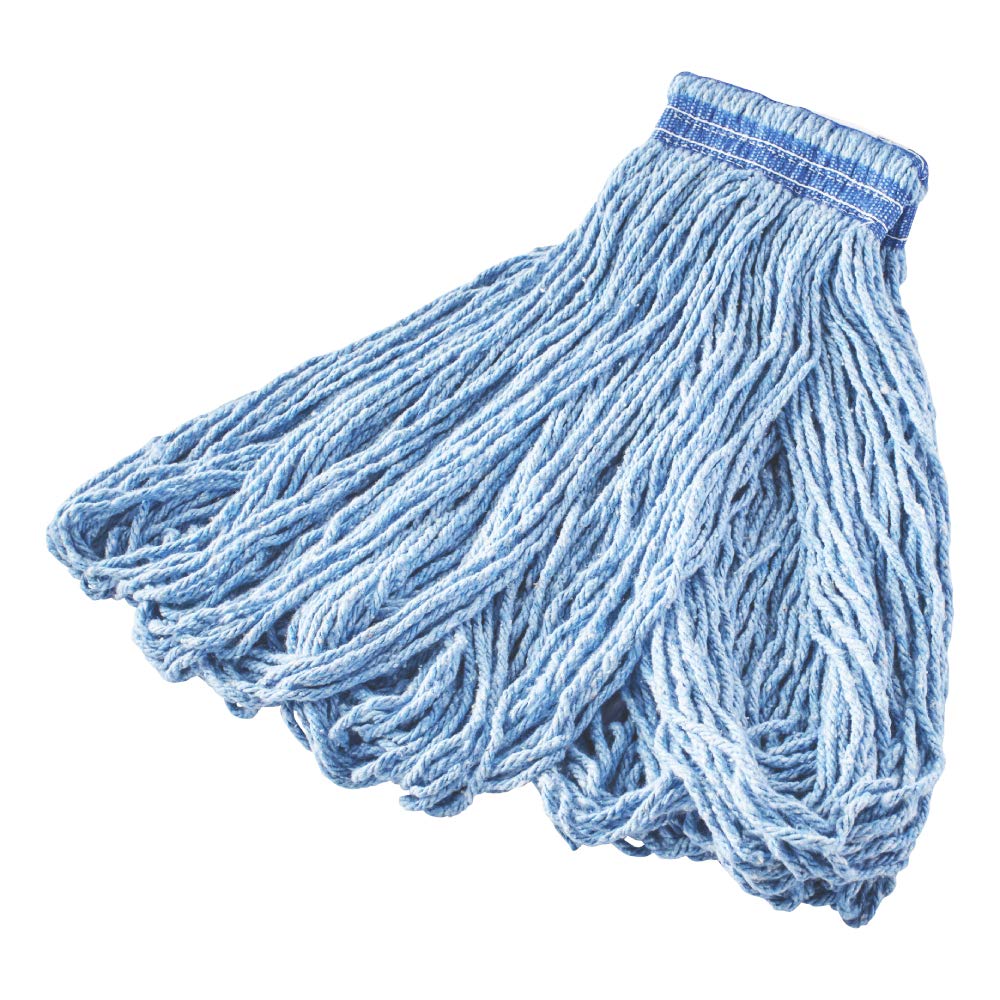 Rubbermaid Commercial Productos fge23800bl00 Universal con banda azul mezcla Mop, 24 oz (Pack de 12)