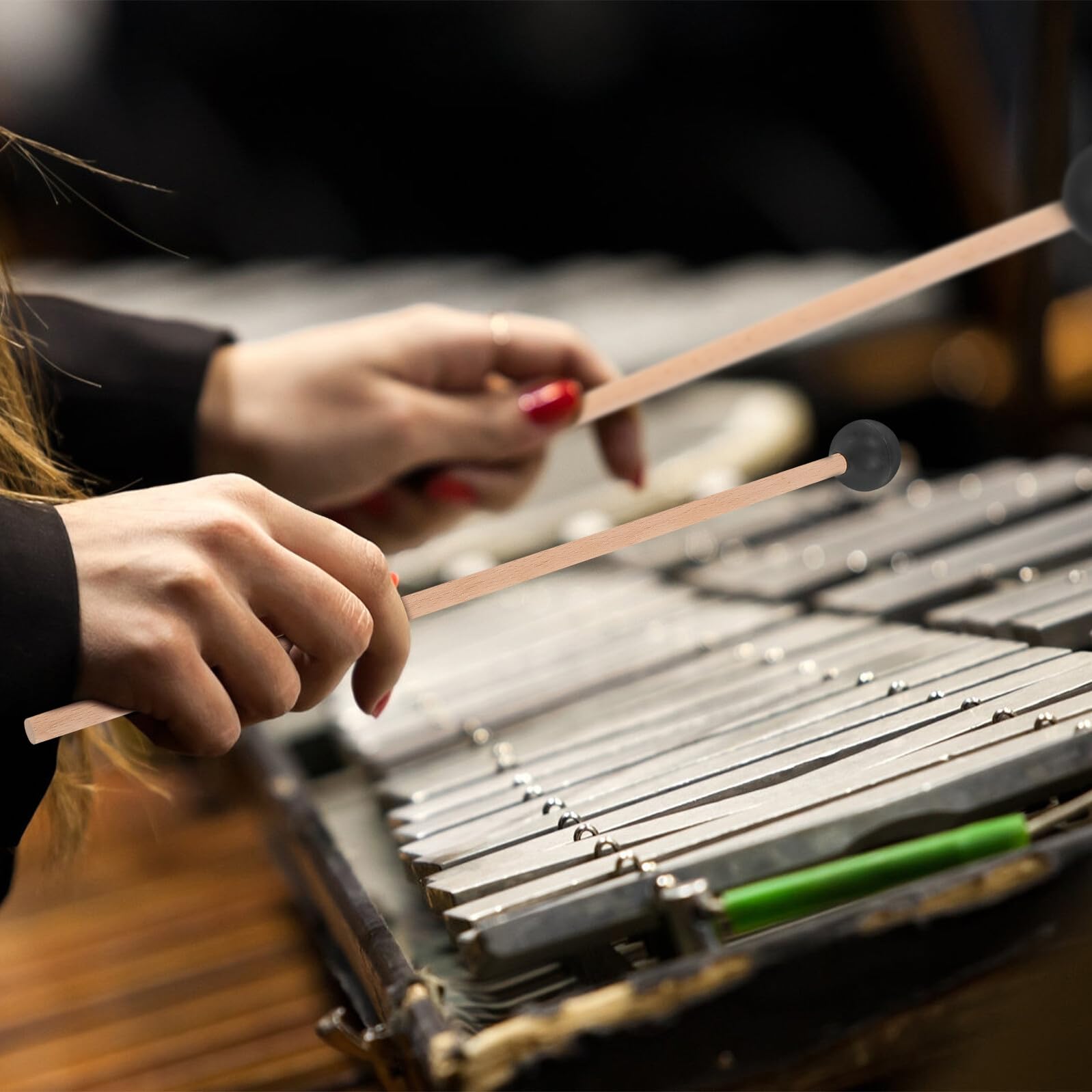 Mikikit 6 piezas Mazos para Percusión de Madera Profesional Resistentes y Ergonómicos Incluye Baquetas para Bombo y Timbal Accesorios para Bateristas y Músicos de Percusión
