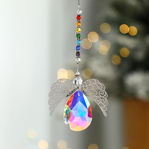 Miniatura 4 de Haning - Colgante de cristal de ángel guardián para decoración de ventana (color AB)