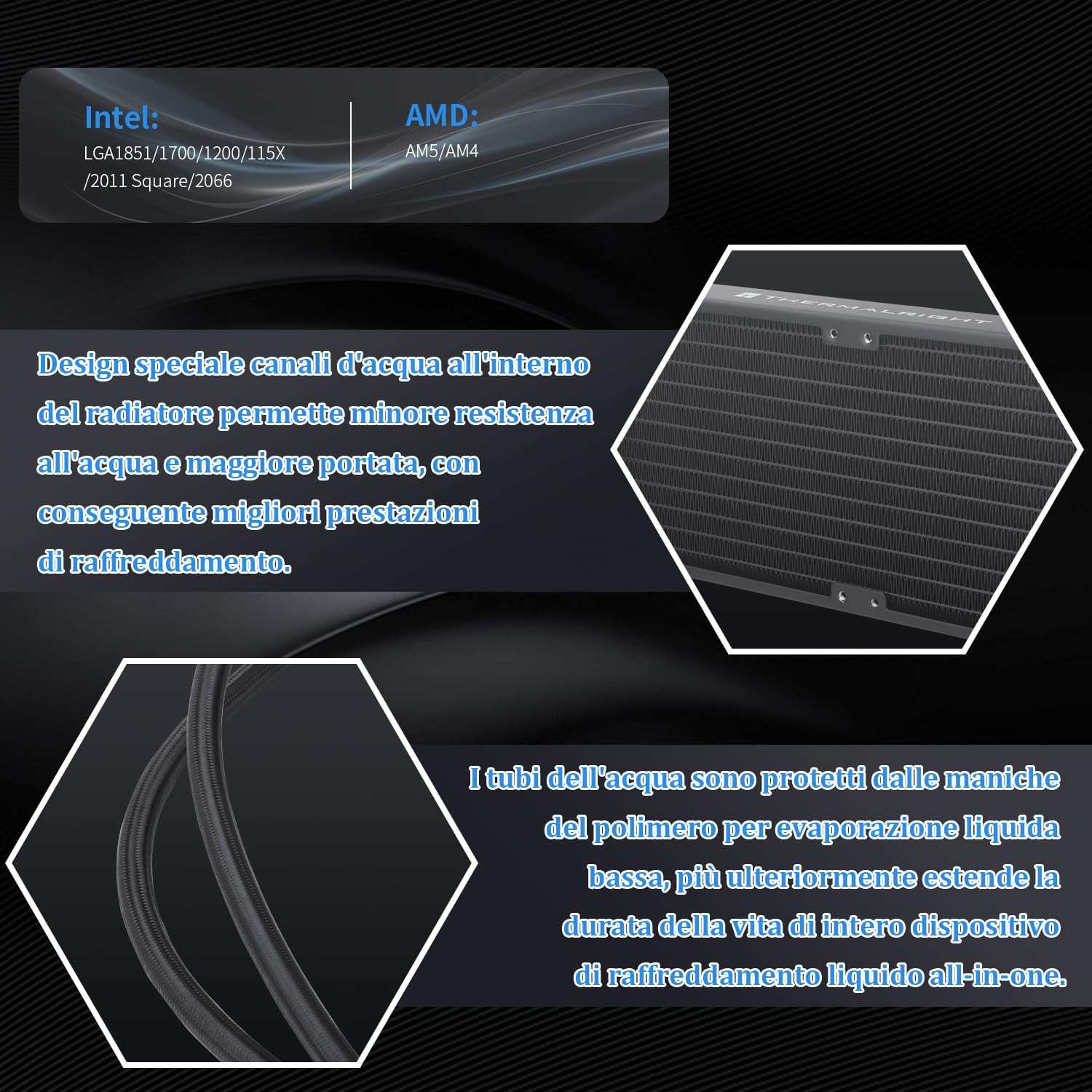 TR AQUA ELITE 360 V3 3 Ventole ARGB PWM con cuscinetti S-FDB, pompa efficiente controllata da PWM, per AMD / AM4 / AM5 Intel LGA1150 / 1151/1200 / 2011/1700 (AE360 V3)