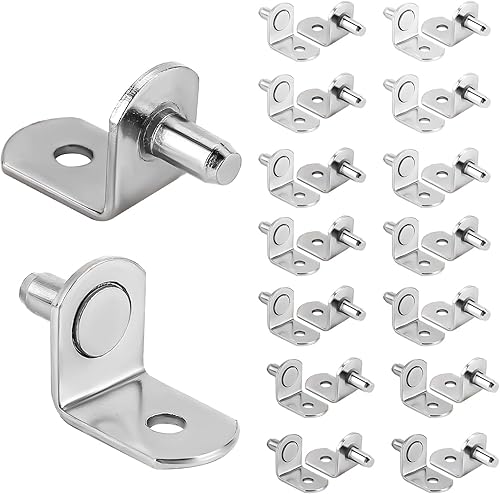 30 clavijas de estante en forma de L de 0.24 pulgadas con agujeros, pasadores de estante de metal de alta calidad para estantes, armarios,