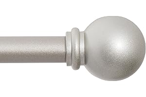 Kenney KN71608 Chelsea Ball End Standard Decorative 28-48 Inch Adjustable Curtain Rod