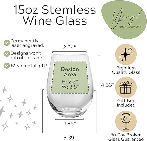 Miniatura 6 de Yay! Personalized Gifts Never Too Far To Wine Together - Copa de vino personalizable, regalo de amistad a larga distancia, regalo de mudanza o