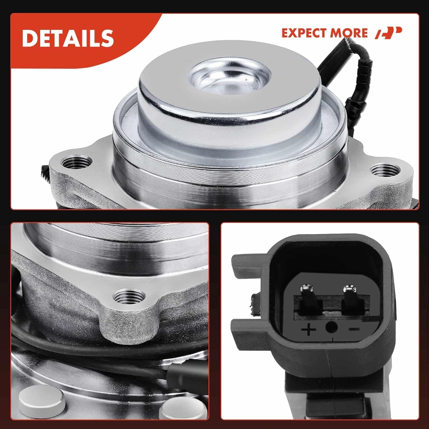 A-Premium 2 x Front Wheel Bearing and Hub Assembly with ABS & 8-Lug Compatible with Chevrolet Express 2500 3500 2018-2023, Express 4500 2018-2019 & GMC Savana 2500 3500 4500