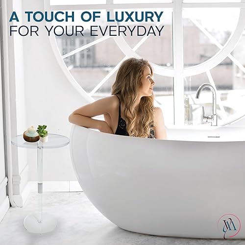 Miniatura 4 de Mesa auxiliar de acrílico transparente  10 pulgadas de ancho x 21.3 pulgadas de alto  Mesa auxiliar moderna para sala de estar o dormitorio  Estilo