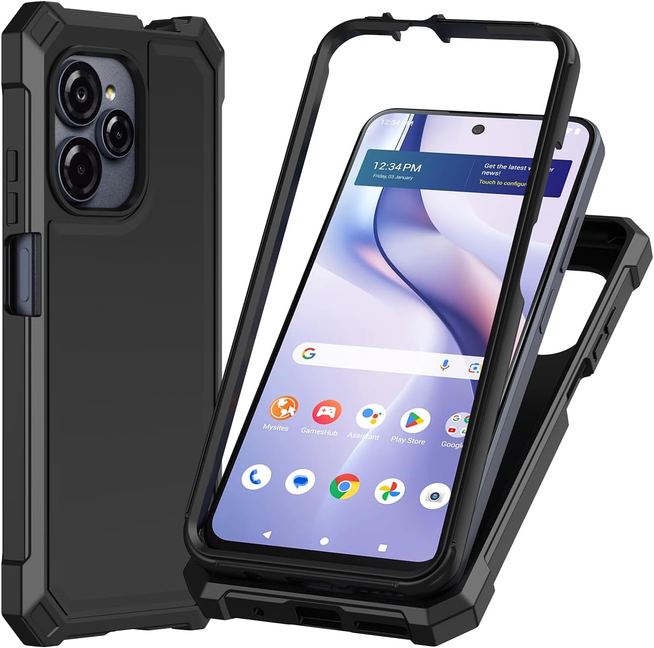 Assembled phone case with phone inside
