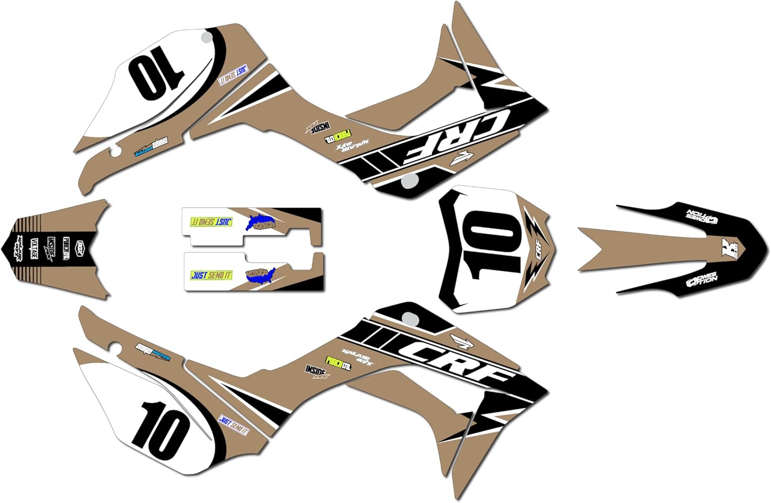 Graphics Kit for Honda CRF 110F (2019-2024) Speed Series Red 09 Mil - Dirt bike Custom Racing Graphics Decals Stickers Kit, no-plastics