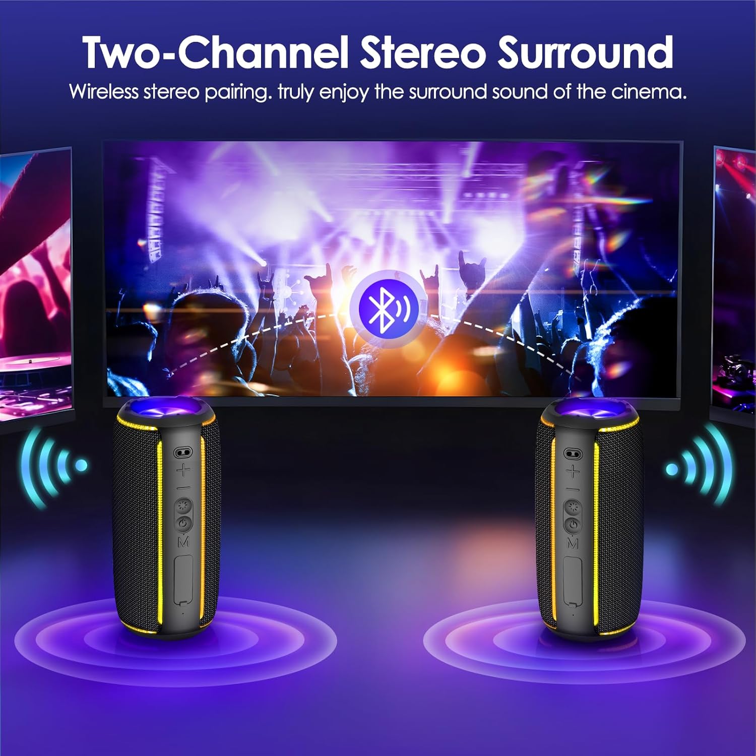 INFURTURE Portable Bluetooth Speaker with 40W Powerful Sound, RGB Lights, 4-in-1 Versatile Connectivity & Bluetooth 5.4 for Home/Party/Outdoor, TWS Pairing, 15H Playtime, Gifts for Teens/Men/Women - Image 7