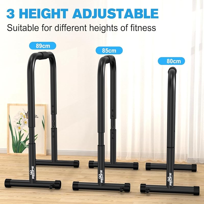RELIFE Rebuild Your Life Dip Station Párhuzamos Rudak Edzőpad Otthoni Edzéshez - black