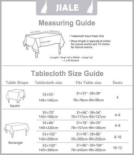 Miniatura 61 de JIALE - Manteles para mesas rectangulares, de lino de algodón, impermeable, sin arrugas, de tela suave con borlas, color beige, 55 x 102 pulgadas