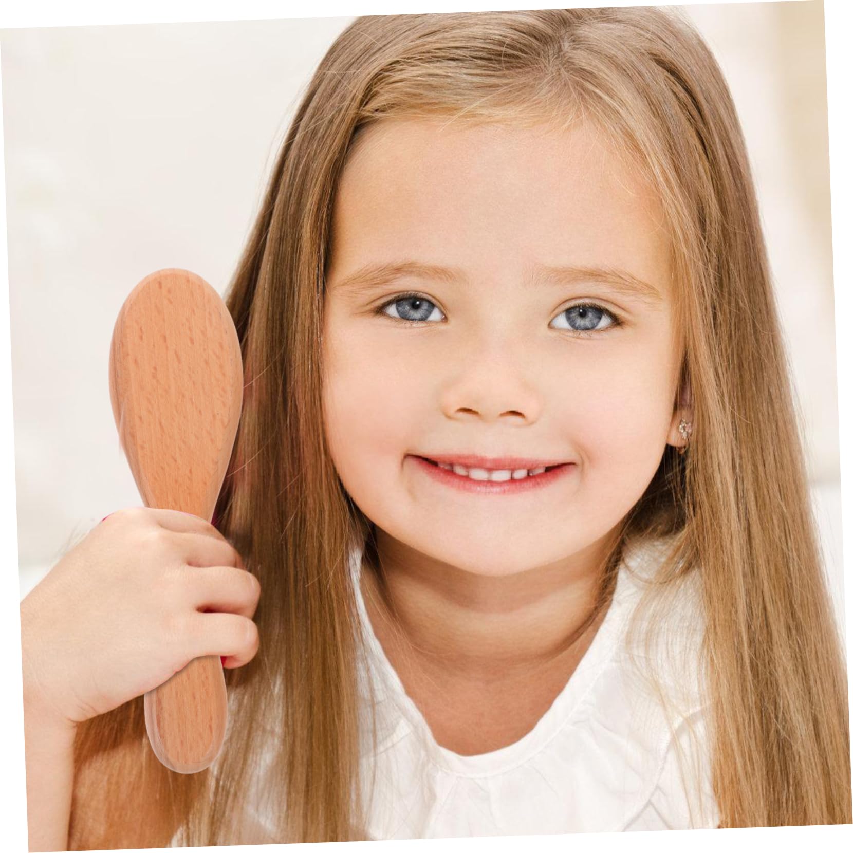 COOLHIYA Baby Brush and Comb Set Wool Brush Wooden Comb Gentle Detangler Portable and Comfortable Baby Shower