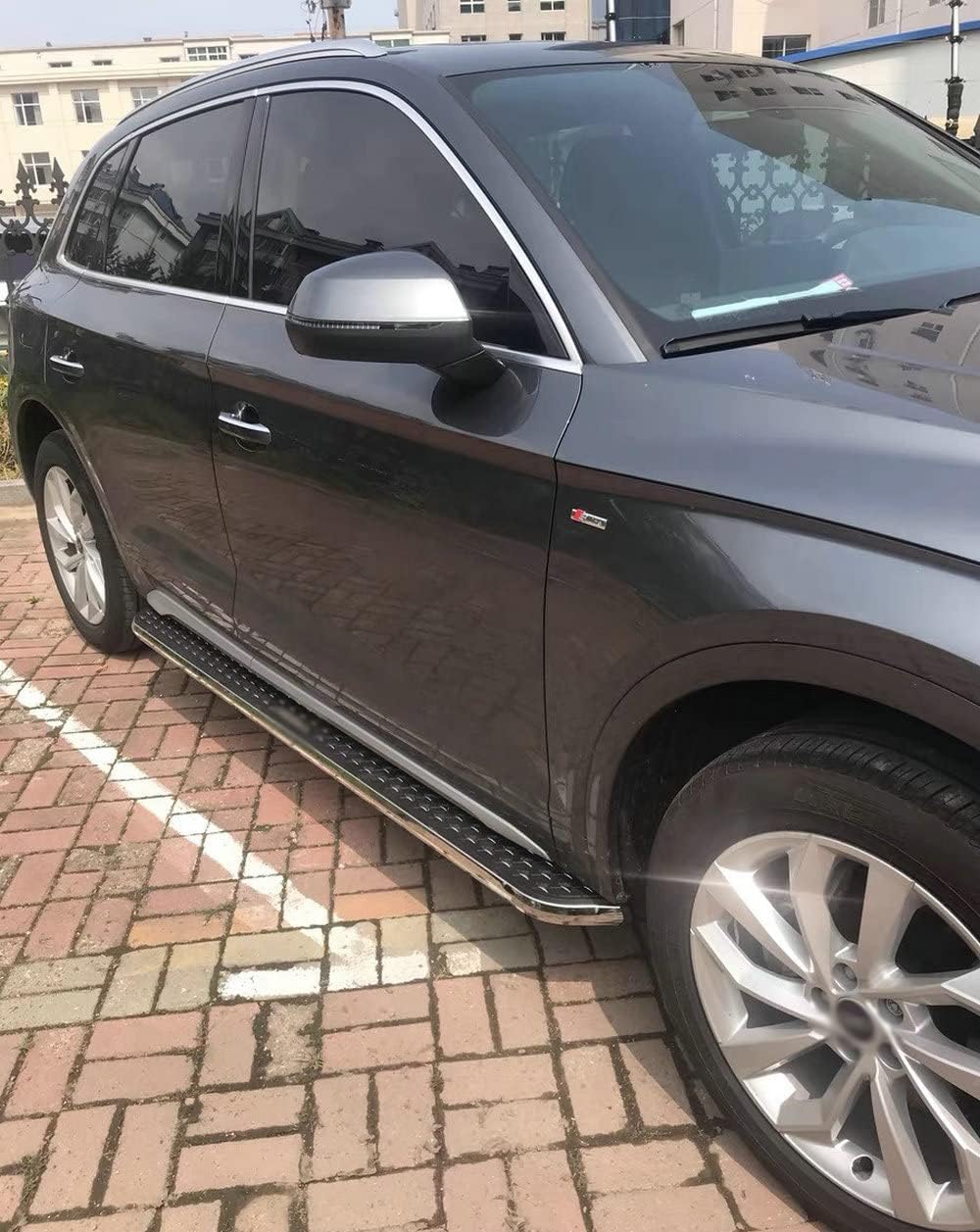 2Pcs Aluminum Running Boards Fixed Nerf Bars Side Steps with Brackets Compatible with Volvo XC90 2018-2025 (XK)