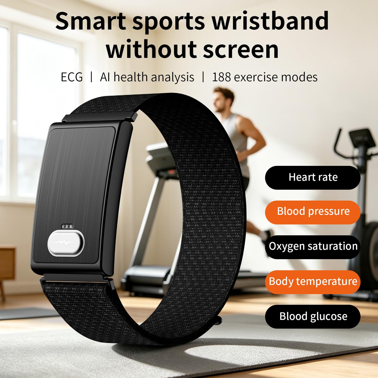 XUMIUZIY Braccialetto Intelligente Fitness Tracker per Uomo Donna (BLACK)