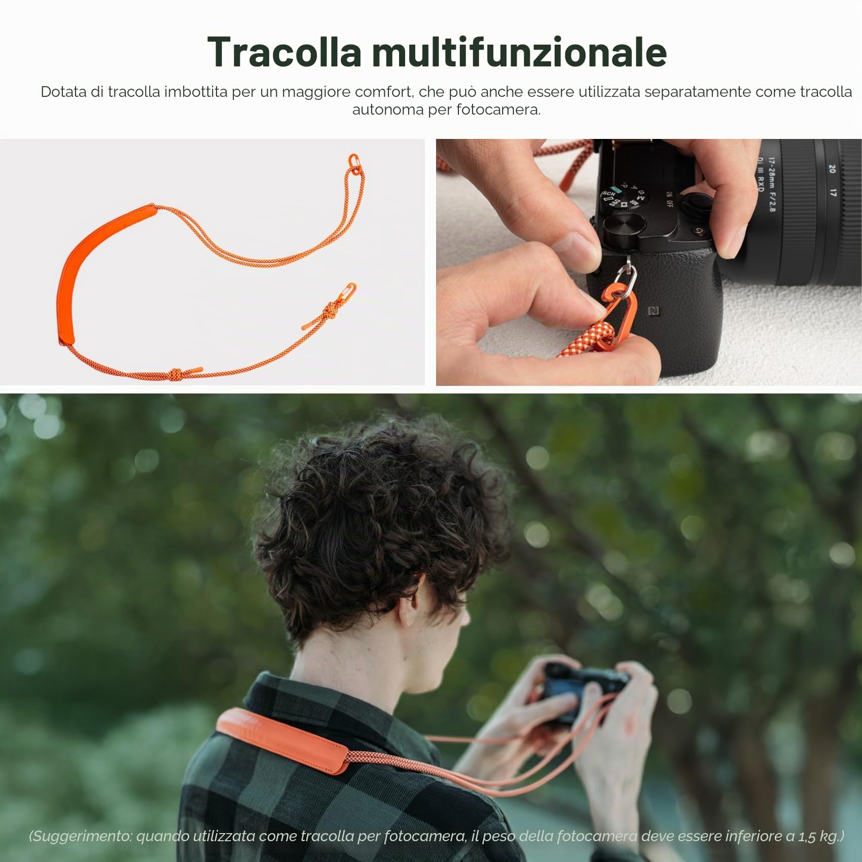 PGYTECH OneGo Borsa a Tracolla per Fotocamera con Coulisse, Custodia Morbida Compatibile con Fotocamere Mirrorless Nikon/Canon/Sony/Fuji/Action/DJI OSMO Pocket 4/3, Bianco