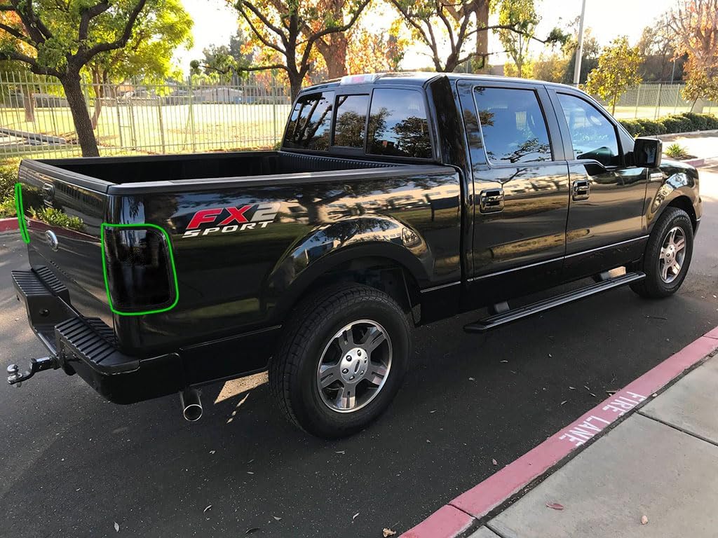 Rvinyl Tail Light Pre Cut Film Tint Cover Kit in Smoke Compatible with Ford F-150 2004-2008 - Adhesive Backs