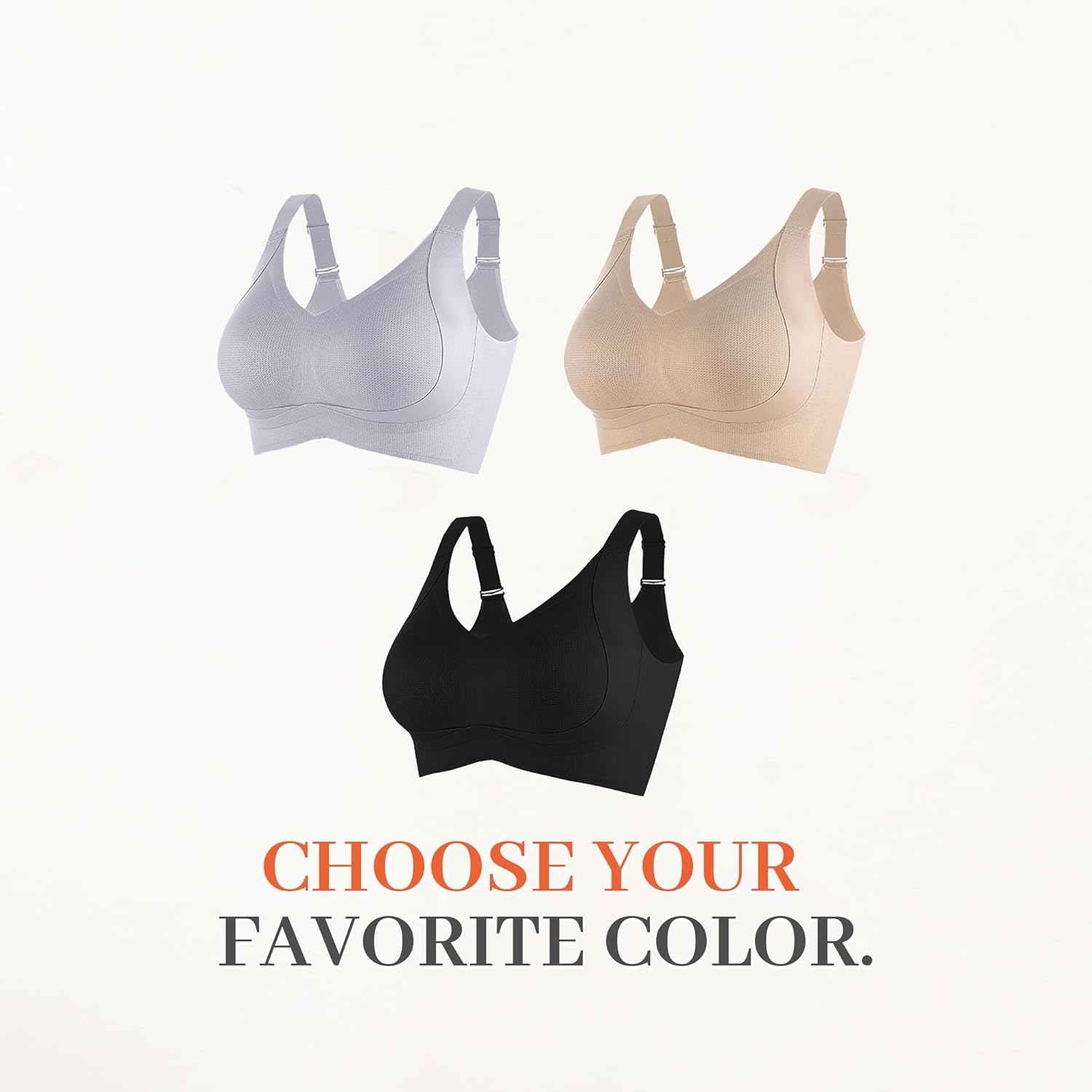 Plus Size Push Up Supportive Wireless Bras Comfort Soft No Underwire Seamless Full Coverage Comfort Bra for Women - Image 8