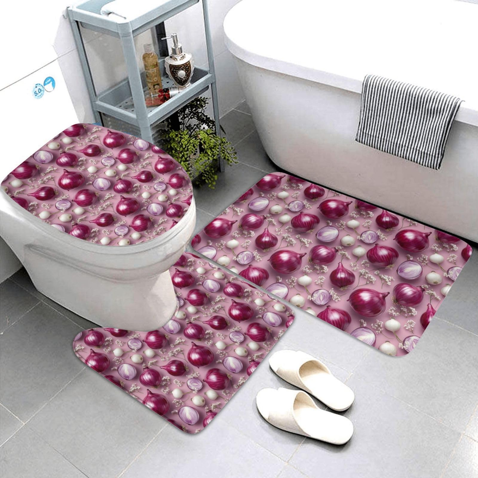 Tapis de salle de bain oignon absorbant et antidérapant