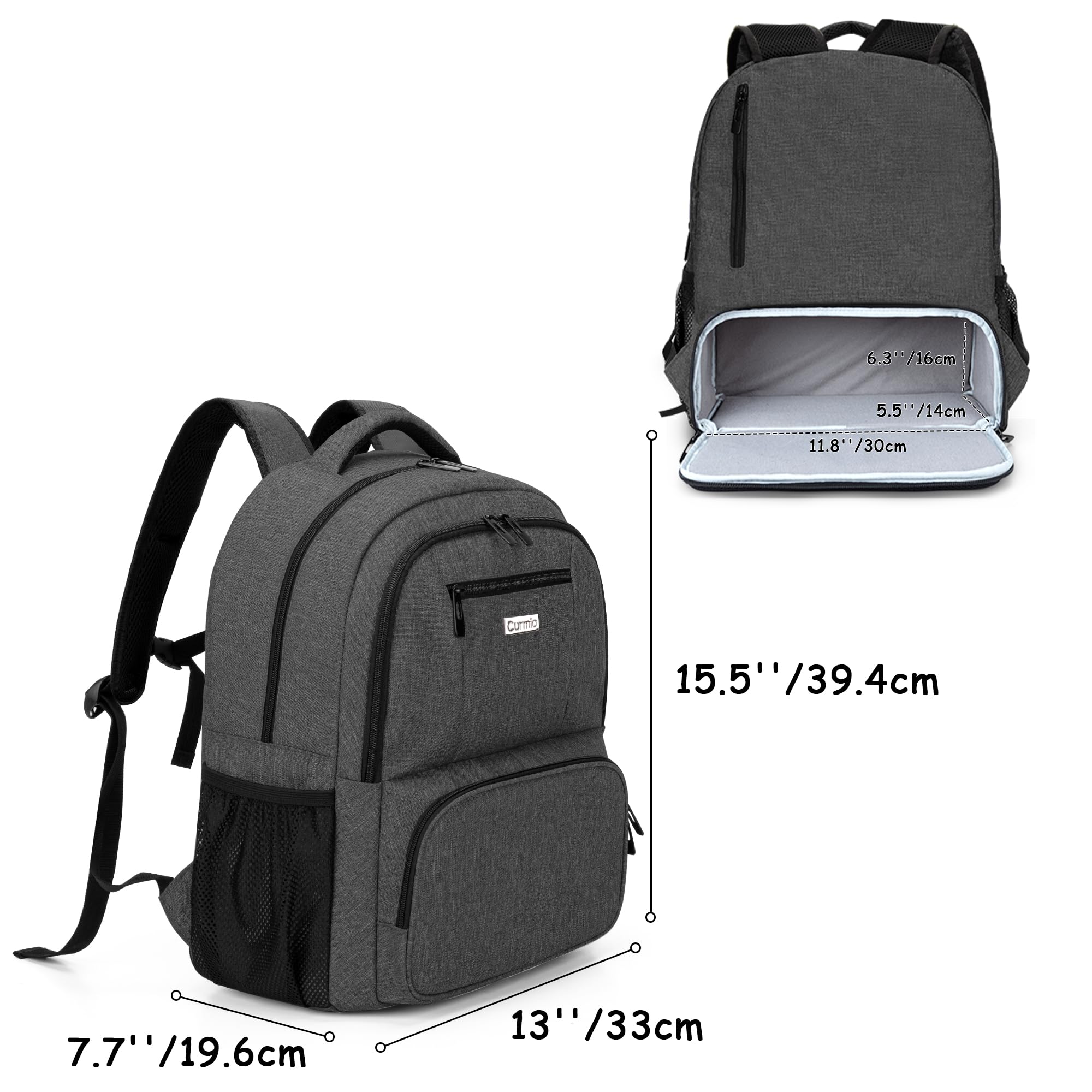 CURMIO CPAP Backpack Compatible with ResMed AirSense 9 10 11, Black