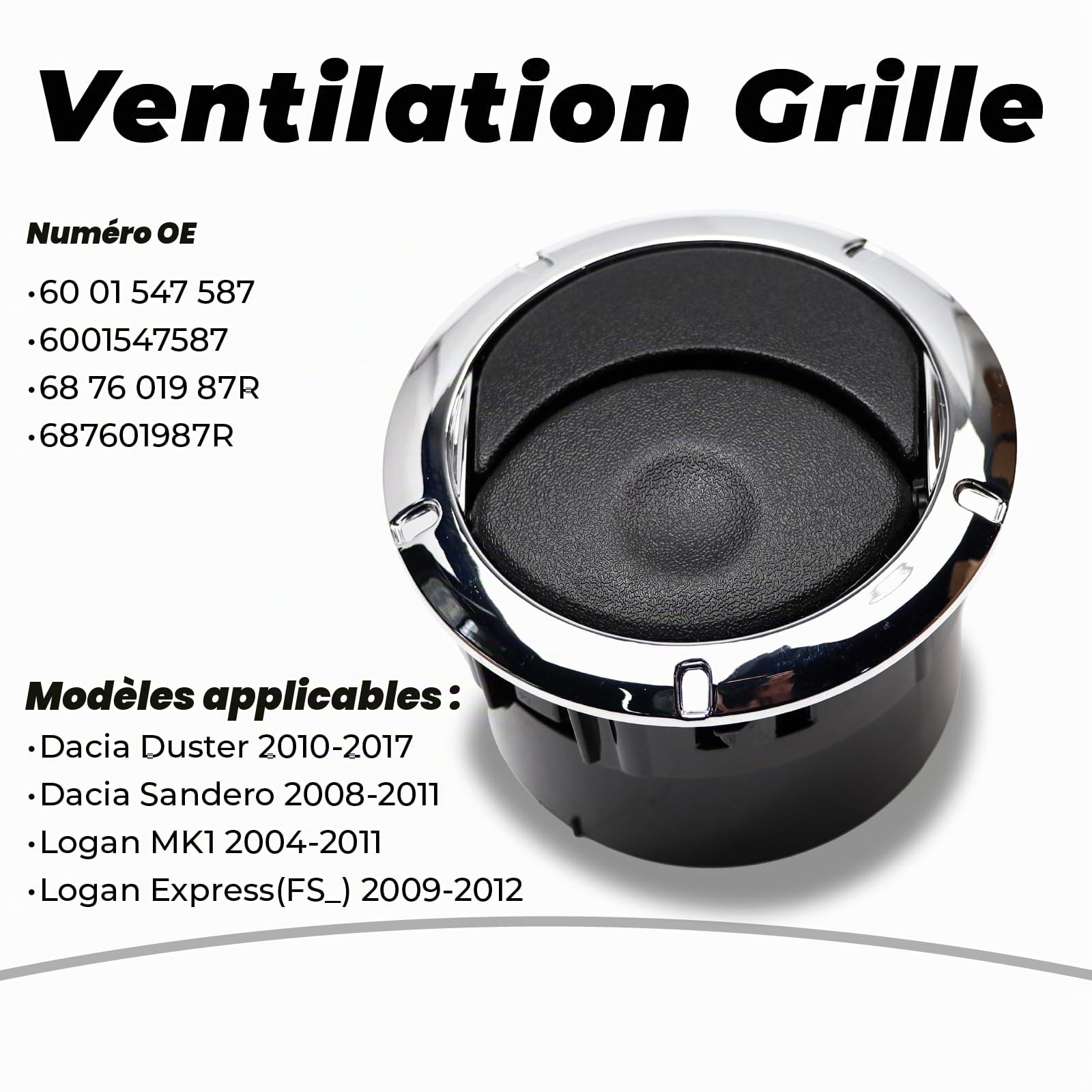 Grilles d'aération pour Dacia Duster Sandero Lodgy Logan Master 3 Movano B NV400 8200532316 8200464605 8200212480